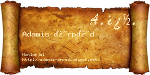 Adamis Árpád névjegykártya
